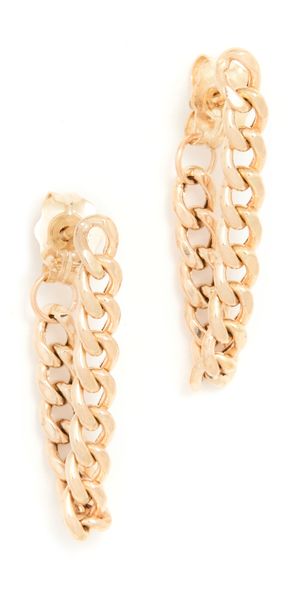 Zoe Chicco 14k Gold Small Curb Chain Huggie Earrings Gold One Size
