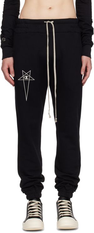 Rick Owens Black Champion Edition Joggers Sweatpants