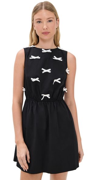 Another Girl Bow Bodice Mini Dress Black L