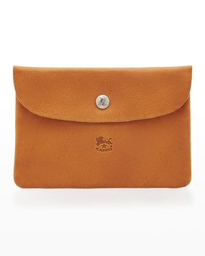 Unisex Leather Snap Pouch
