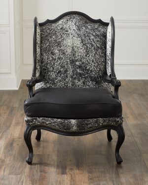 Lou Leather & Hide Wing Chair