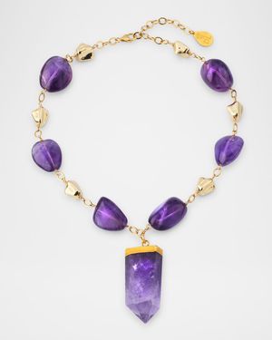 Amethyst Nugget and Pendant Necklace