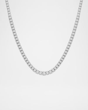 Lab Grown Diamond 18K White Gold Tennis Necklace, 18"L, 24tcw