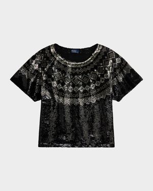 Sequin Jersey Knit Shirt