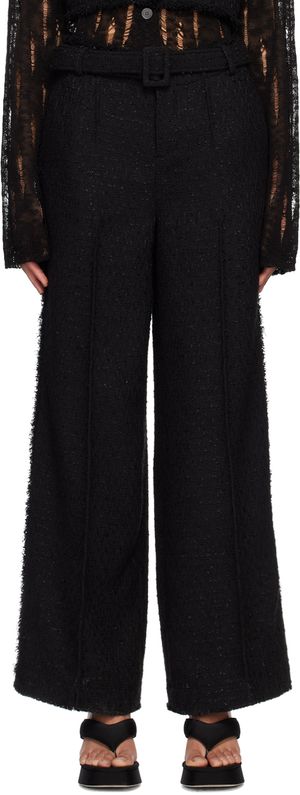 lesugiatelier Black Belted Trousers