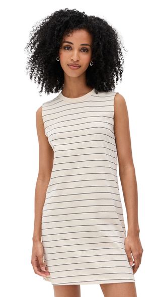 Leset Margo Stripe Sleeveless Mini Dress Natural/Midnight Stripe XS