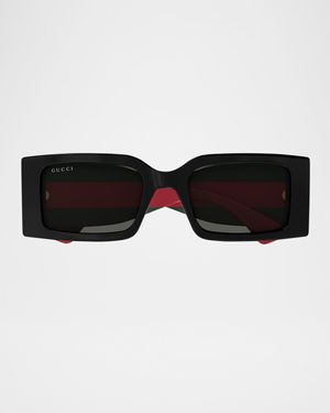 Logo-Print Rectangular Sunglasses