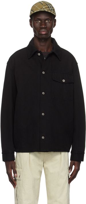 Burberry Blouson noir en coton à logo EKD