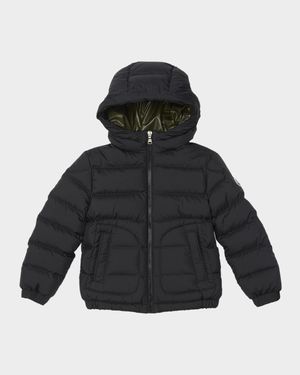 Boy's Grecois Hooded Down Jacket, Size 8-10