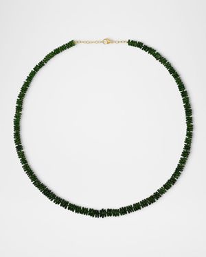 Fancy-Cut Chrome Diopside Necklace in 14K Yellow Gold, 17.5"L