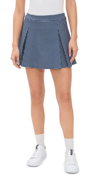 Addison Bay Virginian Pleated Skirt Navy Gingham XS