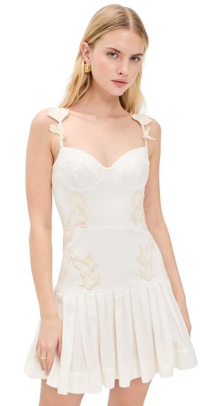 PatBO Aquamist Linen Mini Dress White 8