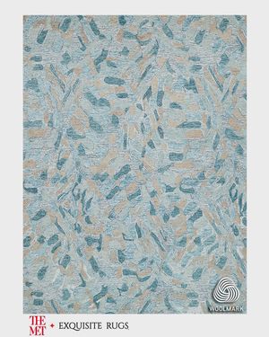 Botanica Hand-Tufted Turquoise Rug, 5' x 8'