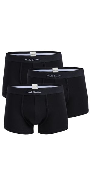 Paul Smith 3 Pack Solid Trunks Black S