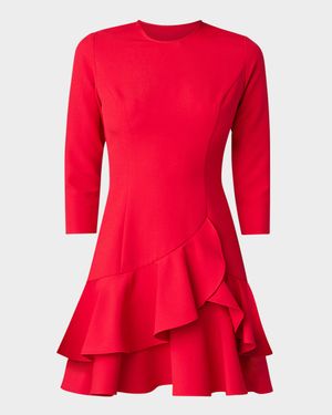 Nessa 3/4-Sleeve Ruffle Mini Dress