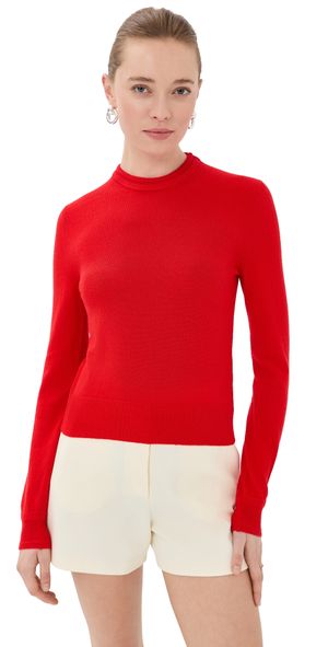 Jil Sander Crew Neck Long Sleeve Sweater Rouge 40