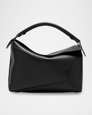 Puzzle Edge Medium Top-Handle Bag in Grained Leather