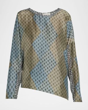 Caias Printed Silk Blouse