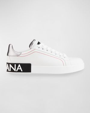 Leather Logo Low-Top Sneakers