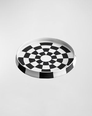 Large Damier Round Platter