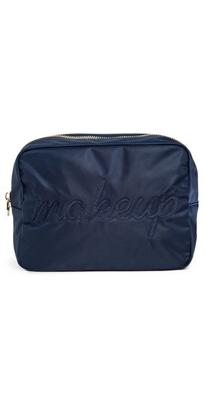 Stoney Clover Lane Makeup Embroidered Large Pouch Sapphire One Size
