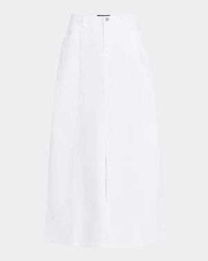 Organic Cotton Denim Midi Skirt