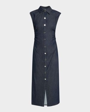 AIRFLEX Leah Button-Front Midi Dress