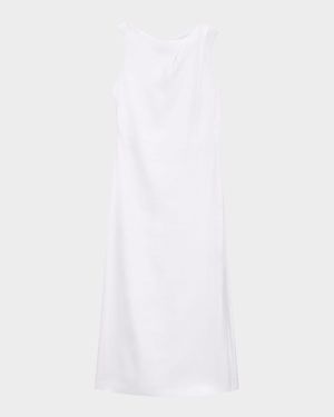 Asymmetric Draped Midi Dress