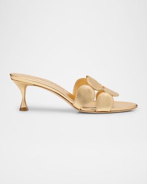 Haribalmu Metallic Stiletto Slide Sandals