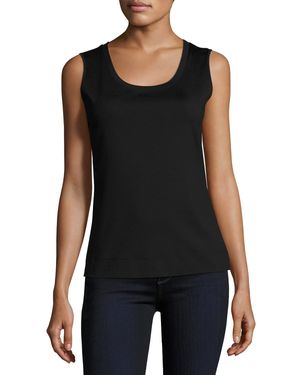 Stretch Cotton Scoop Neck Tank
