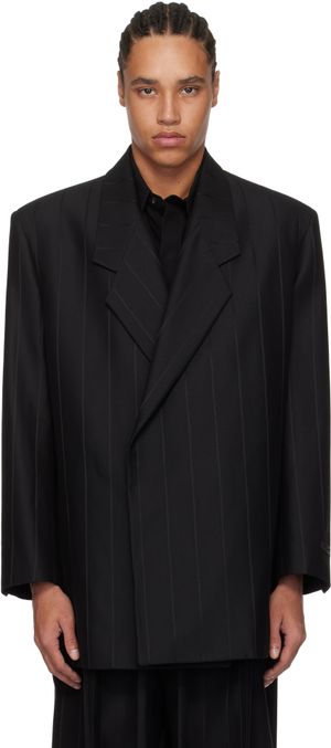 Fear of God Black Pinstripe Relaxed Blazer