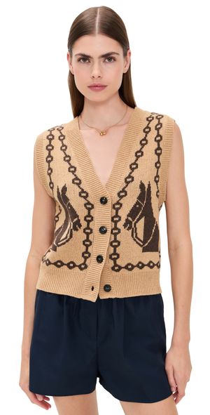 Moon River Camel Sweater Vest Camel M
