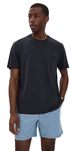 Marine Layer Relaxed Hemp Cotton Tee Faded Black M