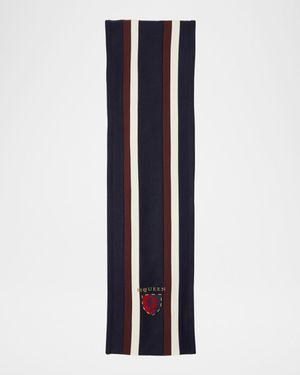 Striped Scarf W/ Logo Crest