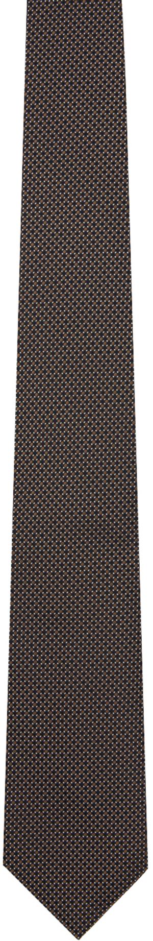 TOM FORD Brown Pois Jacquard Tie