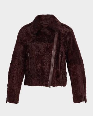 Capretta Sheep Shearling Moto Jacket