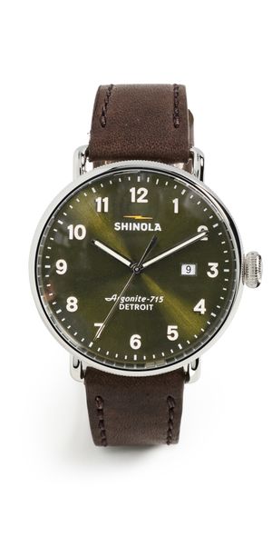 Shinola Canfield 3HD 43mm Watch Dark Olive 43mm