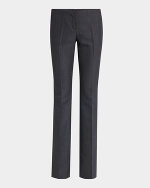 Low-Rise Check Bootcut Trousers