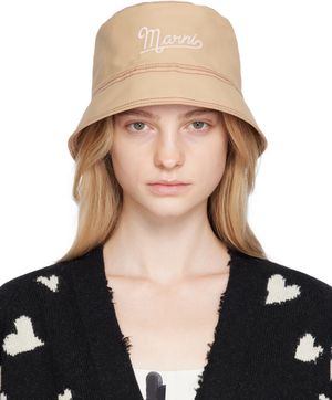 Marni Tan Embroidered Bucket Hat