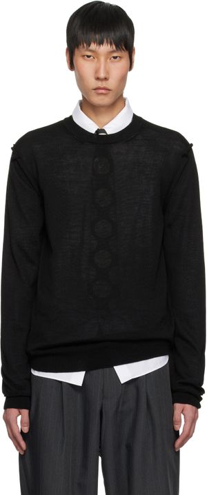 Comme Des Garçons Homme Deux Pull noir à col ras du cou