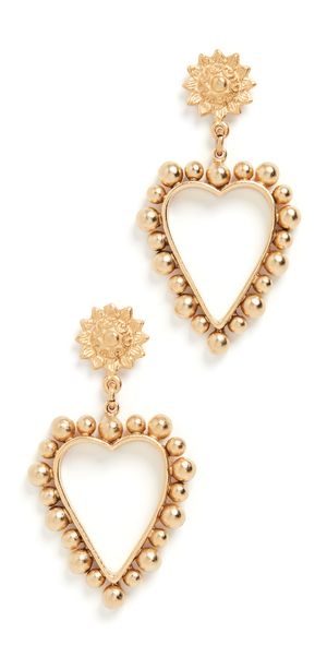 Brinker + Eliza Heart of Gold Earrings Gold One Size