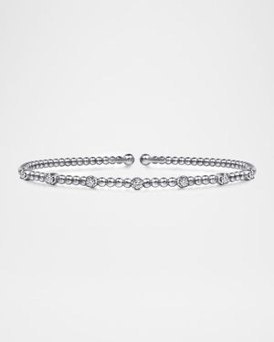 14K White Gold Diamond Bujukan Bangle