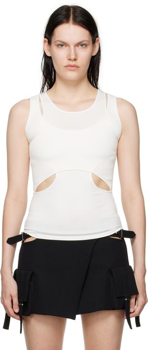 Dion Lee White Interlink Tank Top