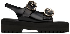 Ernest W. Baker Black Buckle Sandals