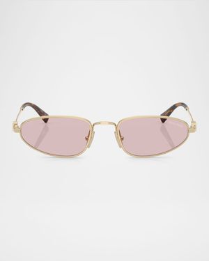 Logo Metal Oval Sunglasses