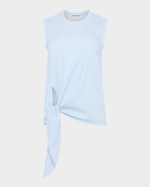 Knotted Keyhole Rib Tank Top