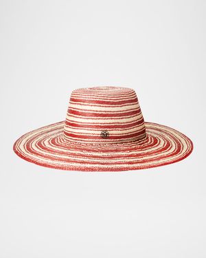Aude Striped Straw Floppy Hat