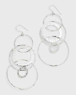 Jumbo Hammered Jet Set Earrings in Sterling Silver