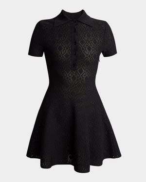 Logo Fit-Flare Mini Polo Dress
