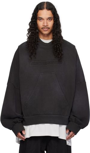 NAMESAKE Pull à capuche Ports noir à effet délavé et à logo gaufré
